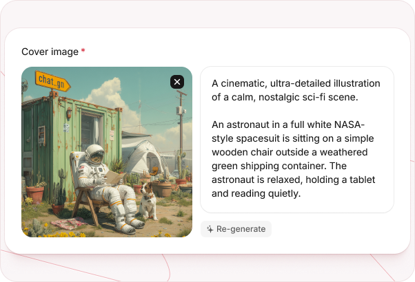 AI co-pilot cover art generation interface